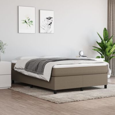 vidaXL Okvir za krevet s oprugama smeđesivi 140x200 cm od tkanine