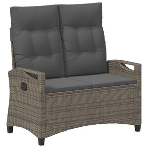 vidaXL Vrtna klupa s jastukom Siva i tamno siva 105 x 60 x 112 cm