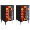 vidaXL Noćni ormar ESSEN 2 kom. Crni hrast 36 x 33 x 61 cm