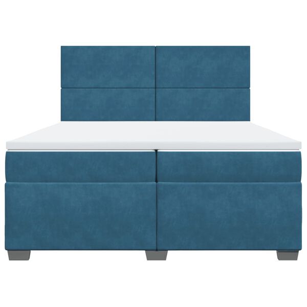 vidaXL Krevet s oprugama i madracem plavi 200x200 cm bar&scaron;unasti