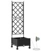 vidaXL Vrtni planter s navodnjavanjem i kotačima Crna 40 x 40 x 132 cm