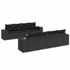 vidaXL 9-dijelni set vrtnih sofa s jastucima crni od poliratana
