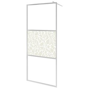 vidaXL Pregrada za tu&scaron;iranje od stakla ESG s uzorkom kamenja 90x195 cm