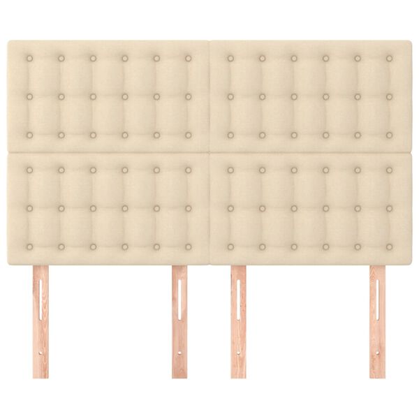 vidaXL Uzglavlje krem boje 144x5x118/128 cm tkanina