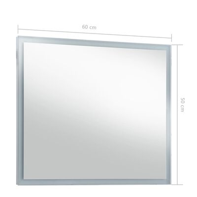 vidaXL Kupaonsko LED zidno ogledalo 60 x 50 cm
