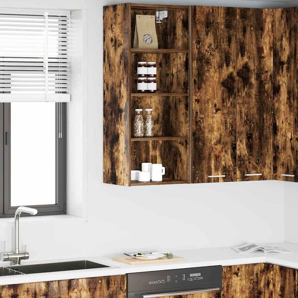 vidaXL Viseći ormarić s pohranom Dimljeni hrast 40 x 29,5 x 100 cm