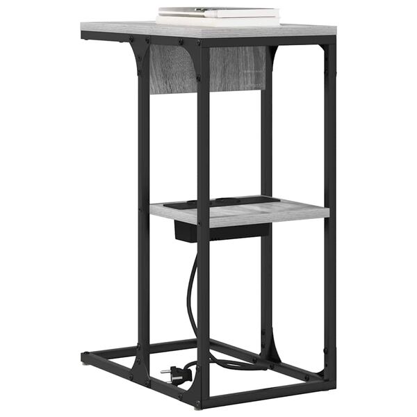 vidaXL Noćni ormar Siva Sonoma 41,5 x 26 x 60,5 cm Konstruirano drvo