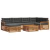 vidaXL Set vanjskih sofa s jastukom 7 pcs Prirodna i antracit