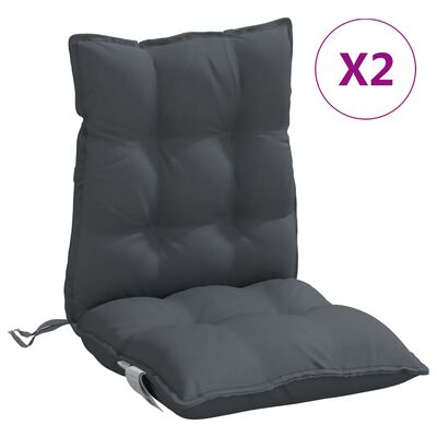 vidaXL Jastuci za stolice s niskim naslonom 2 kom antracit od tkanine