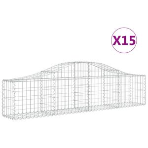 vidaXL Lučne gabionske ko&scaron;are 15 kom 200x30x40/60 cm pocinčano željezo