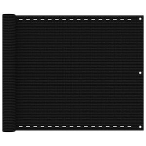 vidaXL Balkonski zastor crni 75 x 300 cm HDPE