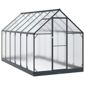 vidaXL Vrtni staklenik s vratima Antracit 183,5 x 363,5 x 207 cm