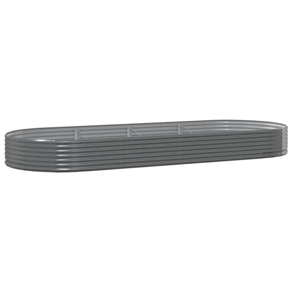 vidaXL Povišena vrtna gredica od pocinčanog čelika 373x140x36 cm sivi