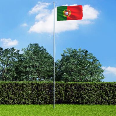 vidaXL Portugalska zastava s aluminijskim stupom 4 m