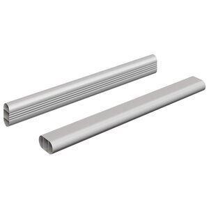 vidaXL Cijev za ormar 2 kom. Srebrno 264 x 15 x 29 mm