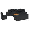 vidaXL 9-dijelni set vrtnih sofa s jastucima crni od poliratana