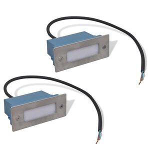 vidaXL 2 LED ugradbena svjetla za stepenice 44 x 111 x 56 mm