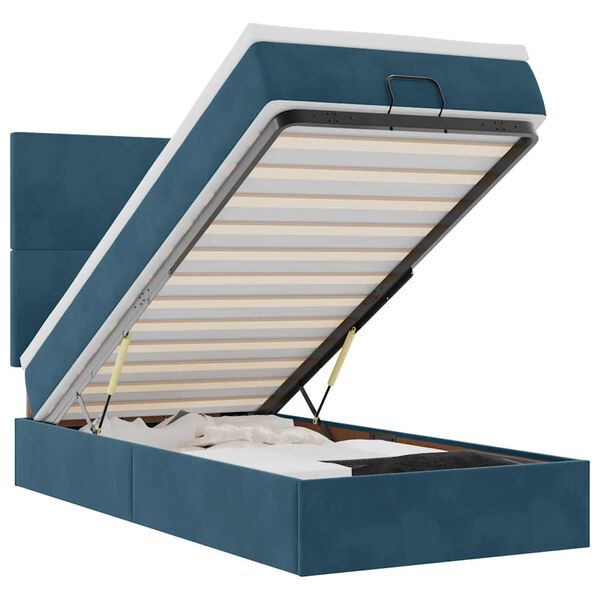 vidaXL Okvir kreveta s madracima tamnoplavi 90x200cm bar&scaron;unasti