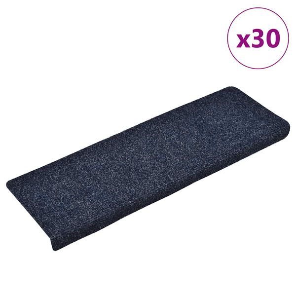 vidaXL Prostirke za stepenice samoljepljive 30 kom 65x21x4 cm plave pravokutne rubove