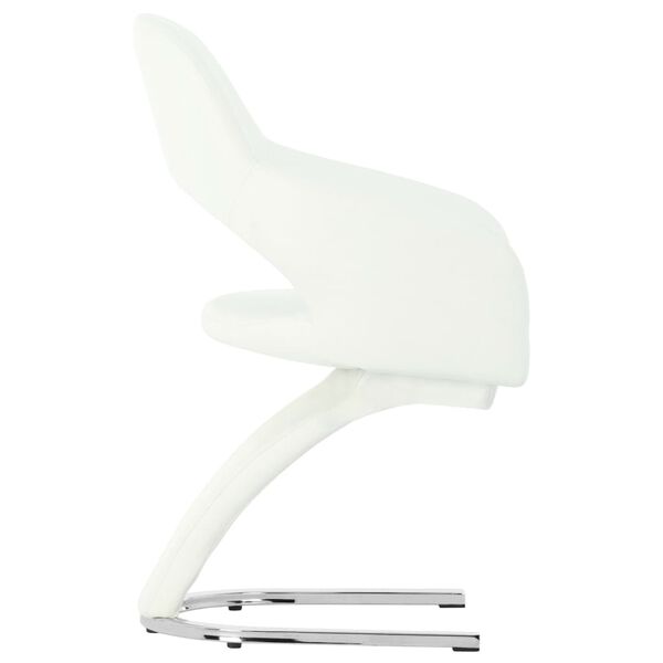 vidaXL Blagovaonske stolice od umjetne kože 2 kom bijele