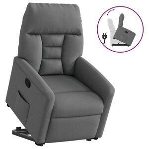 vidaXL Naslonjač na podizanje od tkanine tamnosivi