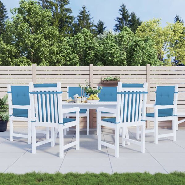 vidaXL Jastuci za stolice 6 kom pro&scaron;arano plavi 100x50x4 cm od tkanine