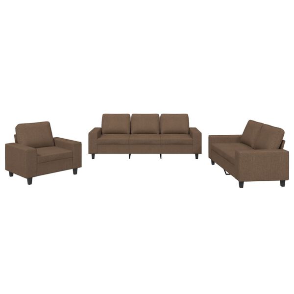 vidaXL 3-dijelni set sofa smeđi od tkanine
