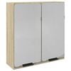 vidaXL Kupaonski ormarić s ogledalom boja hrasta 64,5x20x66,5 cm drvo