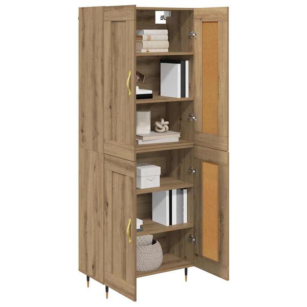 vidaXL Highboard Umjetnički hrast 69,5 x 34 x 90 cm Konstruirano drvo