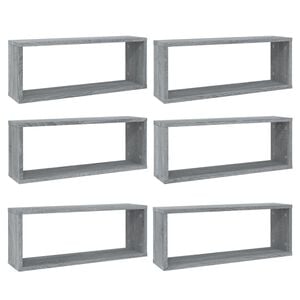 vidaXL Kockaste zidne police 6 kom hrast sonoma 60 x 15 x 23 cm drvene