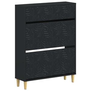 vidaXL Ormar za cipele DELFT 78 x 24 x 103 cm Konstruirano drvo Crna