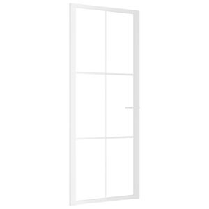 vidaXL Unutarnja vrata 83 x 201,5 cm Bijela od ESG stakla i aluminija