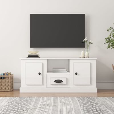 vidaXL TV ormarić sjajni bijeli 100x35,5x45 cm od konstruiranog drva