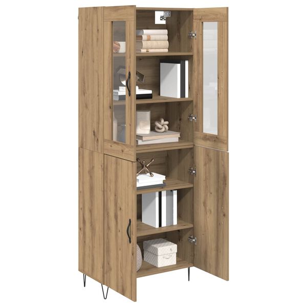 vidaXL Highboard Umjetnički hrast 69,5 x 34 x 180 cm Konstruirano drvo