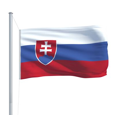 vidaXL Slovačka zastava s aluminijskim stupom 6,2 m