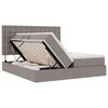 vidaXL Krevet S LED lampica s pohranom Sivo-smeđa 200 x 200 cm tkanina