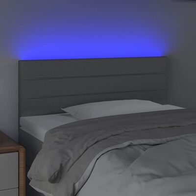 vidaXL LED uzglavlje svjetlosivo 90x5x78/88 cm od tkanine
