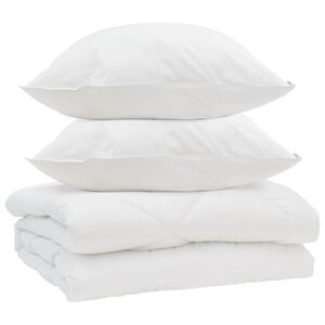 vidaXL Poplun s jastukom 3 pcs Bijelo Mikrofibra