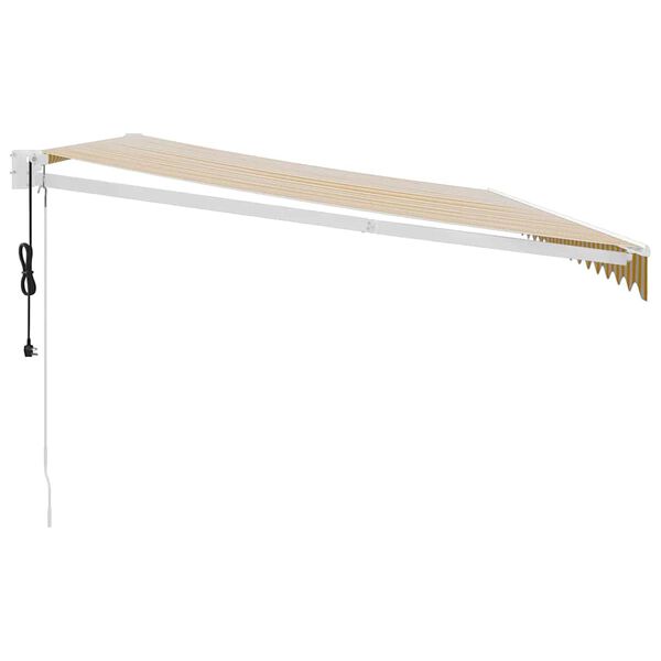 vidaXL Automatska tenda na uvlačenje žuto-bijela 5 x 3 m