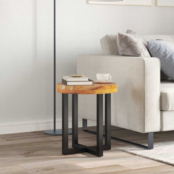 vidaXL Stolić za kavu 40 x 45 cm masivna tikovina i poliesterska smola