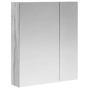 vidaXL Kupaonski ormar s ogledalom Zidne Siva Sonoma 60 x 14,5 x 70 cm