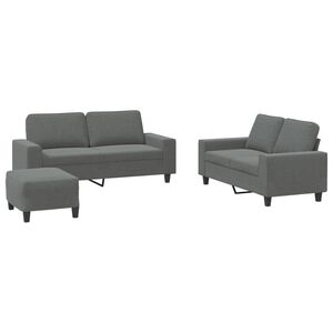 vidaXL 3-dijelni set sofa tamnosivi od tkanine