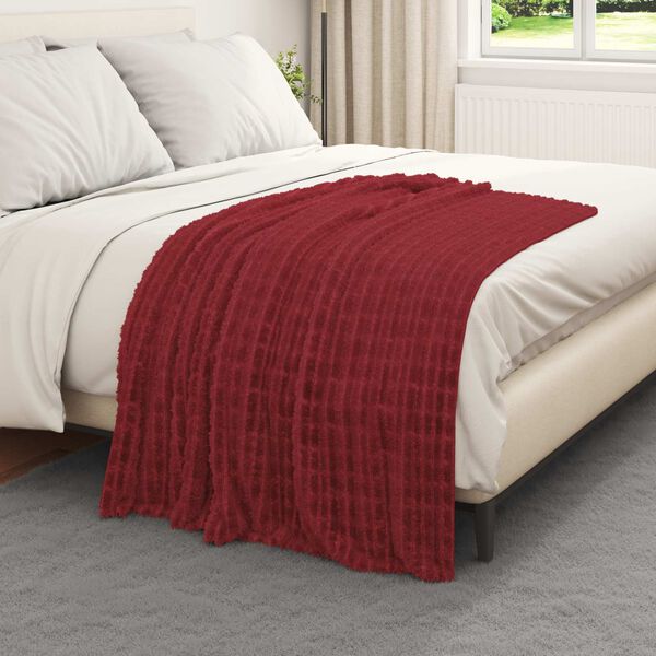 vidaXL Pokrivači za bacanje 6 pcs Bordeaux Crvena 150 x 130 cm Runo