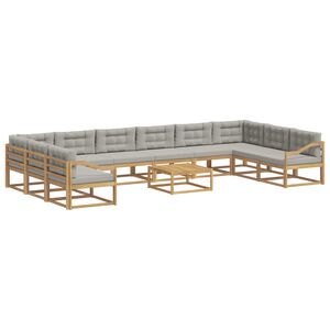 vidaXL Set vanjskih sofa 11 kom. Bijela i svjetlosiva