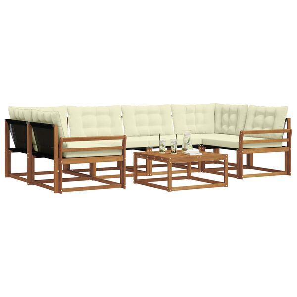 vidaXL Set vanjskih sofa s jastukom 7 pcs Prirodna i krem