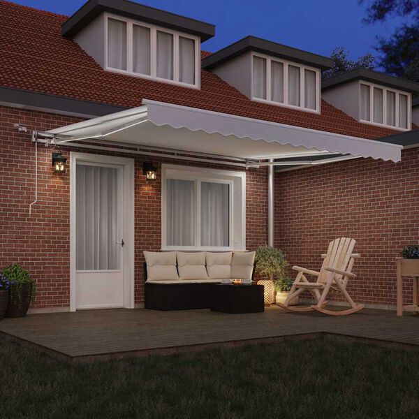 vidaXL Skrovita tenda Bijelo 400 &times; 300 cm Poliester i metal