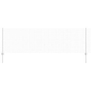 vidaXL Ograda s postovima Srebrno