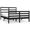 vidaXL Okvir za krevet od masivne borovine crni 140 x 190 cm
