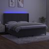 vidaXL Krevet box spring s madracem LED tamnosivi 180x200 cm bar&scaron;un