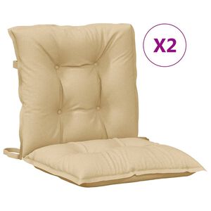 vidaXL Jastuci za stolice 2 kom pro&scaron;arano bež 100x50x7 cm tkanina